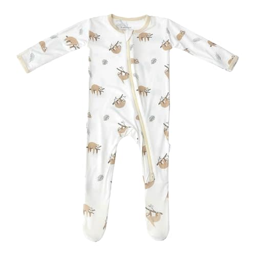 Bamboo Little Soft Baby Footie Pajamas, Baby Clothes, Newborn Sleepers, 95% Viscose and 5% Spandex, 0-24 Months