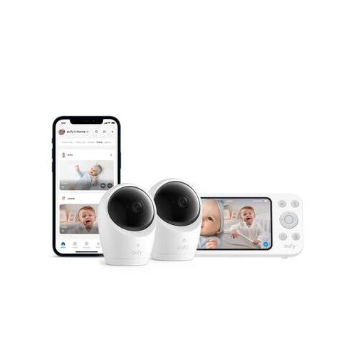 eufy - Baby Monitor E20 with 2 Cameras, Split Screen, 2K HD Camera, 5'' 720p Display