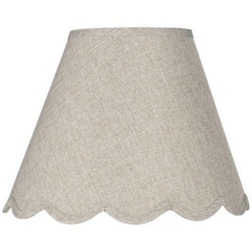 Springcrest Collection Hardback Scallop Empire Lamp Shade Fawn Small 6" Top x 12" Bottom x 9.5" Slant Spider with Replacement Harp and Finial Fitting