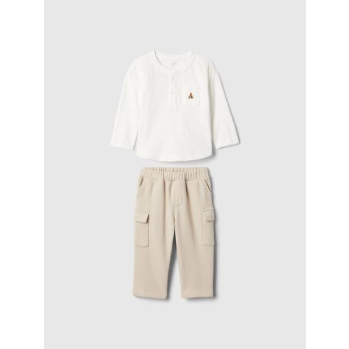Baby Cargo Outfit Set in new off white, size: 12-18 M