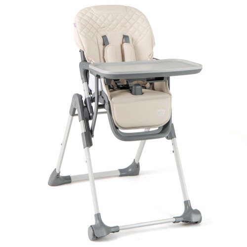 Kadyn Baby Highchair, High Chairs,Toddler Chair, Foldable High Chair with Footrest and Detachable Tray-Beige
