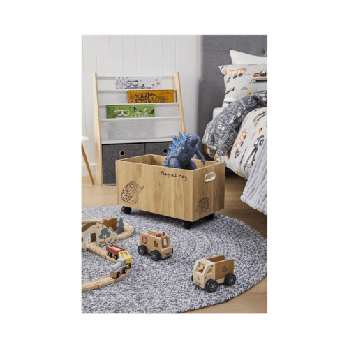 Oak Look and White Book Holder with Organiser