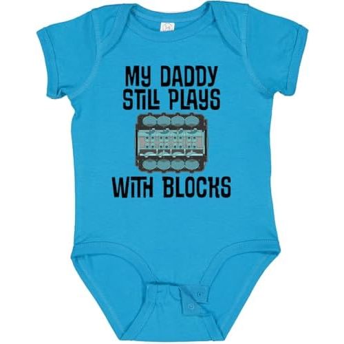 inktastic Auto Mechanic Daddy Still Plays with Blocks Baby Bodysuit