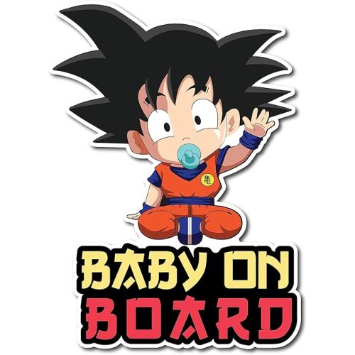 SHOP A THING – Baby on Board Sticker Baby Anime – Vinyl Decal for Car, Truck, and Van – Waterproof Decal for Waterbottle – Indoor and Outdoor Use for Laptop and iPad – Removable Window Decal – SAT 027