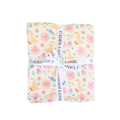 Embroidered Bamboo Hooded Towel in Loosey Goose | Caden Lane