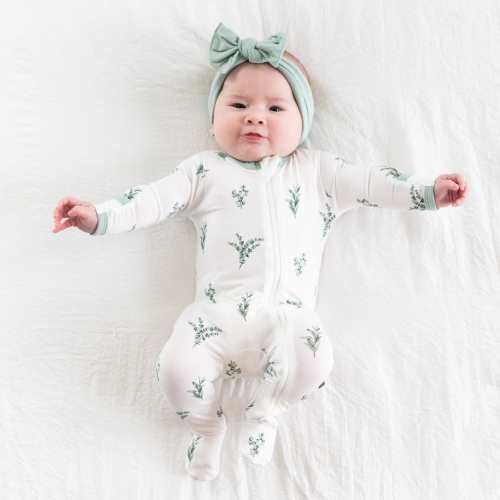 Zippered Footie in Eucalyptus
