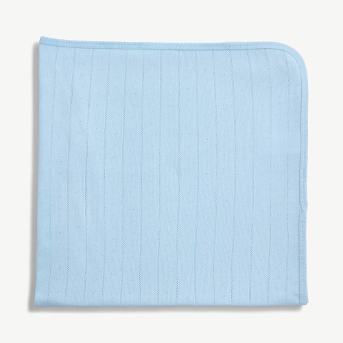love lines blue organic cotton pointelle baby blanket – Magnetic Me