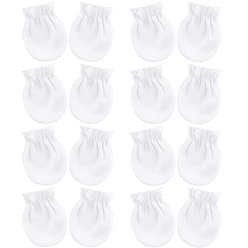 BQUBO Newborn Infant Toddler Mittens No Scratch Cotton Elastic Wrist Gloves Hypoallergenic for 0-6 Months Baby Boys Girls