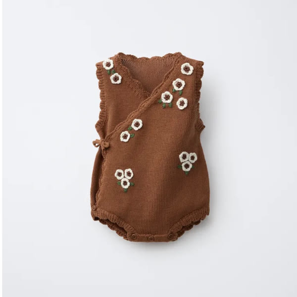 CROCHETED FLOWER KNIT KIMONO - Caramel | ZARA United States