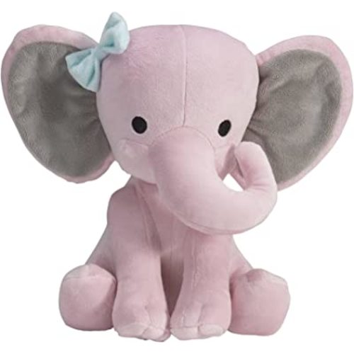 Bedtime Originals Twinkle Toes Pink Elephant Plush, Hazel, 1 Count (Pack of 1)