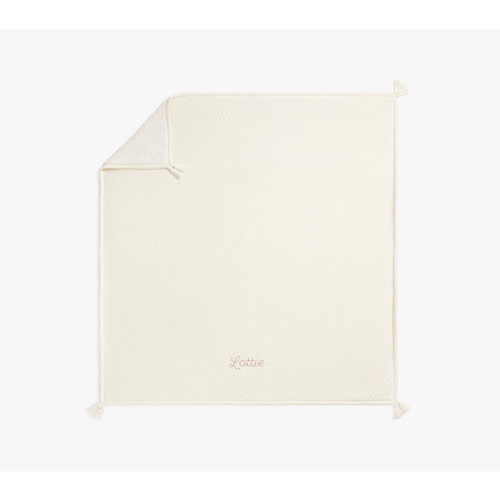 Oversized Luxe Knit Sherpa Baby Blanket - Ivory