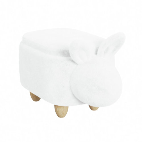 Trinx Thumper Rabbit Storage Stool in White | Wayfair