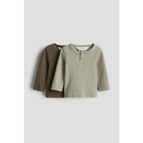 2-PACK COTTON HENLEY SHIRTS - NB