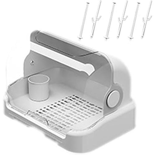 Baby Bottle Drying Rack with Lid,Removable Drain Baby Bottle Drying Rack, Durable PP Material for Bottles, Pacifiers, and Cups, Ultimate Baby Bottle Storage Solution (White)