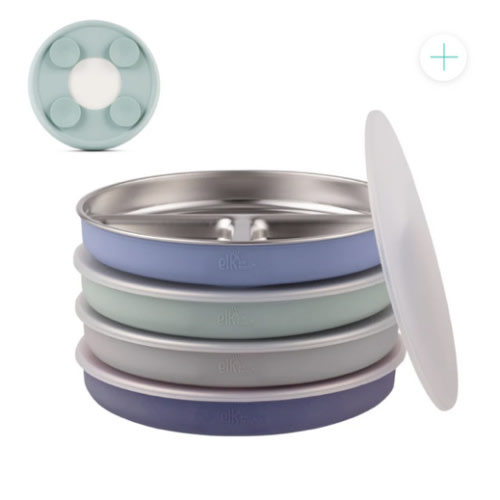 7.8" Stainless Steel Divided Plates with Suction Sleeve