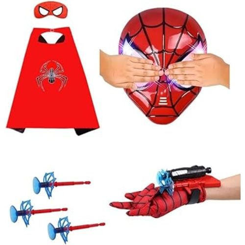Ronolezety spider toys for boys 4-6，superhero capes for kids and LED Mask - web shooters,Superhero Toy Shooter - Compatible with Superhero Toys