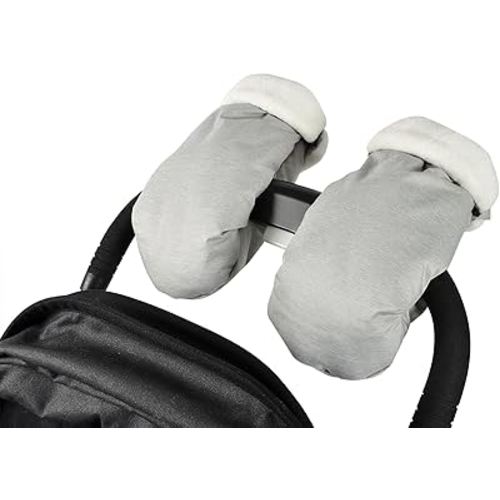 BEABA Waterproof Fleece Lined Universal Stroller Gloves, Hand Warmer Muff, Anti-Freeze Stroller Mittens for Handlebars, Winter Stroller Accessories, Baby Winter Essentials