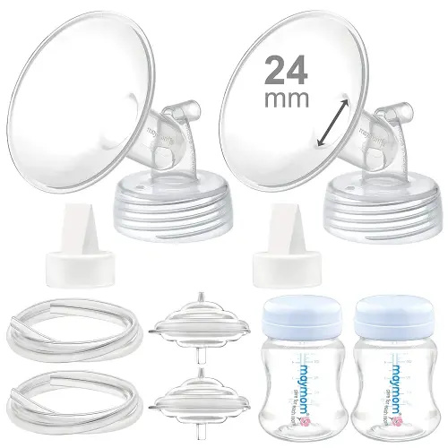 Maymom Pump Parts Compatible with Spectra S2 S1 Replacement Kit for Spectra Pump Parts 24 mm Flange Duckbill Valve Tube Bottle Backflow Protector, Not Original S2 S1 Accessories