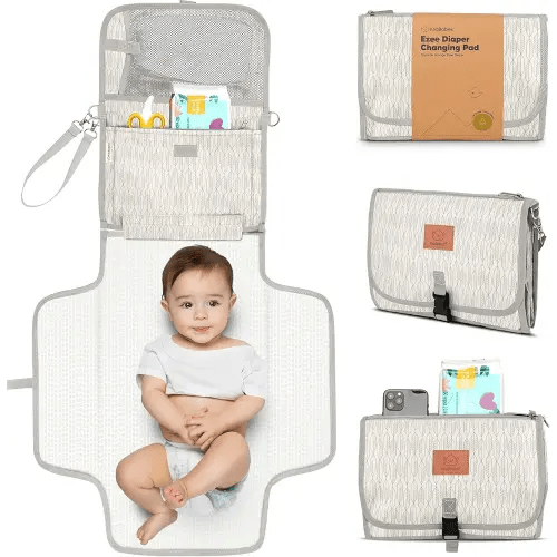 Portable Diaper Changing Pad - Waterproof + Compact Travel Diaper Clutch (Prism)