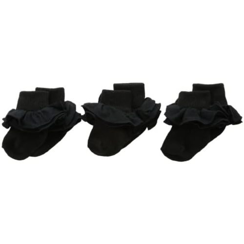 Jefferies Socks Girls 2-6X Misty Ruffle Turn Cuff 3 Pair Pack Socks