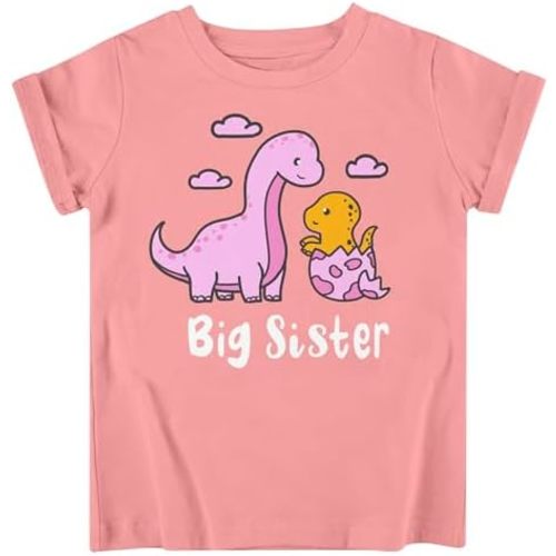 Funnycokid Big Sister Shirts for Girls Pregnancy Announcement Toddler Promoted to T-Shirt 1-6 Years