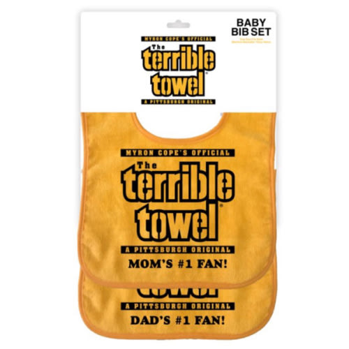 Pittsburgh Steelers Terrible Towel Parent Bib Set