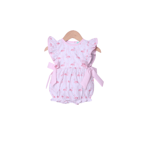 Fancy Flamingo Ruffle Bow Bubble