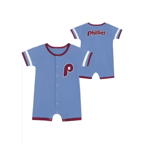 Phillies Philadelphia Phillies LIGHT BLUE Baby Double Hit One Piece - 133440195