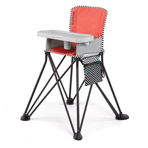 Summer Infant Pop ‘n Sit SE Highchair, Sweet Life Edition,Mango Melon Color -Portable High Chair for Indoor/Outdoor Dining –Space Saver High Chair with Fast, Easy,Compact Fold, for 6 Months-45 Pounds