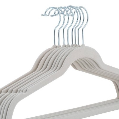 Laura Ashley 25pk Deluxe Velvet Hangers White: Non-Slip Clothes Hangers for Adult Pants, Shirts, Skirts, Sweaters, Dresses