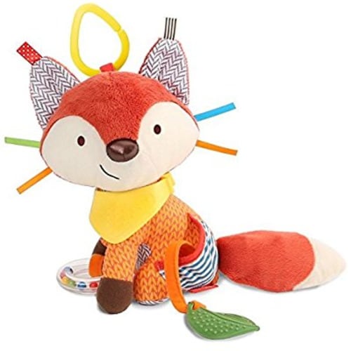 Skip Hop Bandana Buddies Baby Activity and Teething Toy with Multi-Sensory Rattle and Textures, Fox