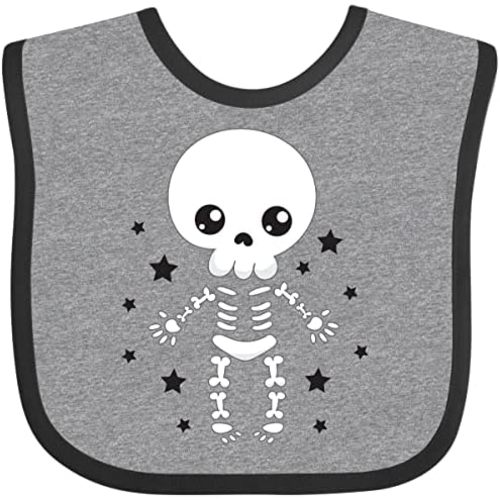 inktastic Happy Halloween Spooky Skeleton and Stars Baby Bib