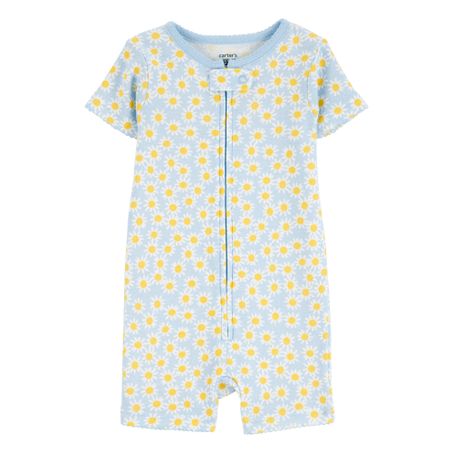 Baby Daisy Floral Snug Fit Cotton 1-Piece Pajamas - Blue - Carter's | Carter's