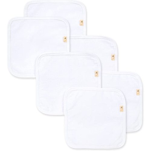Burt's Bees Baby Infant Washcloths, 100% Organic Cotton, Soft and Super Absorbent Knit Terry Wash Cloth - 6 Pack Set