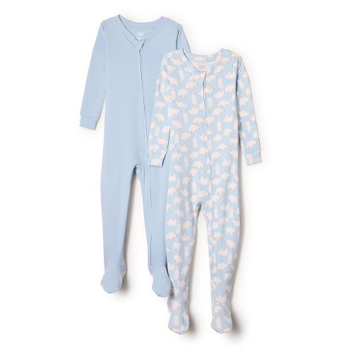 Amazon Essentials x Sofia Grainge Unisex Toddlers and Babies' Snug-Fit Cotton Footed Pajamas, Pack of 2