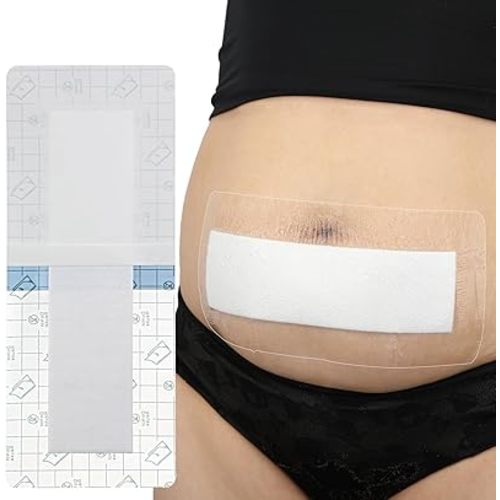 25 Pcs Waterproof C Section Shower Wound Protector 4"x8" Tummy Tuck Scar Incision Abdominal Bandage Hysterectomy Recovery Must Haves Post Surgery Dressing Cover