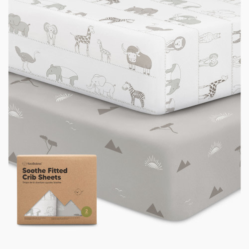 KeaBabies Soothe Fitted Crib Sheets - Savannah, 2