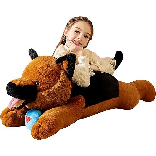 Giant German Shepherd Dog Stuffed Animal Plush Soft Toy,30" Large Cuddly Puppy Toys Jumbo Cute Big Size Huge Plushy Plushie,Birthday Gifts for Kid