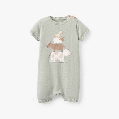 On the Farm Knit Shortall Romper – Elegant Baby
