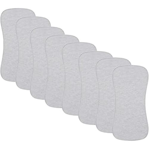 8 Pack Baby Burp Cloths, Unisex for Boys and Girls, Super Absorbent and Soft Towel,Solid Color (Grey)