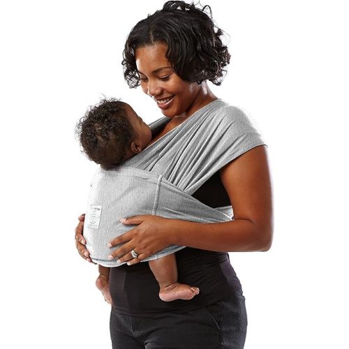Baby K'tan Original Baby Wrap Carrier, Infant and Child Sling - Simple Wrap Holder for Babywearing - No Rings or Buckles - Carry Newborn up to 35 lbs, Heather Grey, Women 6-8 (Small), Men 37-38