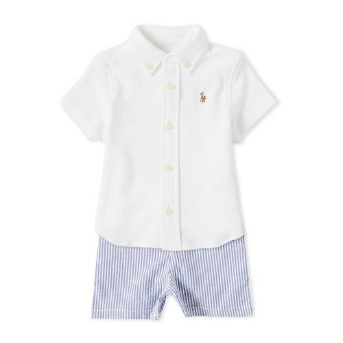Ralph Lauren Baby Boys 3-24 Months Short-Sleeve Woven Shirt & Seersucker Shorts Set