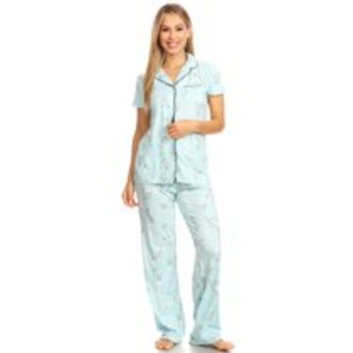 Womens Sleepwear Pajamas Set Woman Short Sleeve Button Down set
