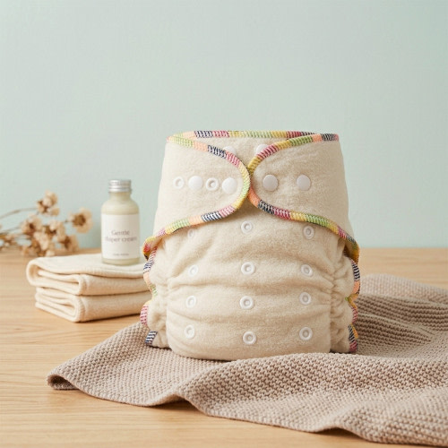 EcoAble All-Natural Hemp Night Fitted Cloth Diaper — Overnight Reusable Diaper, No Synthetic Lining (10–30 lbs)
