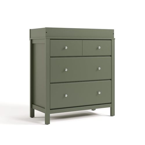 Storkcraft Horizon 3 Drawer Chest with Removable Changing Topper (Olive) – GREENGUARD Gold Certified Nursery Dresser, Kids’ Storage Chest with Organizer, Durable and Stylish 3-Drawer Design