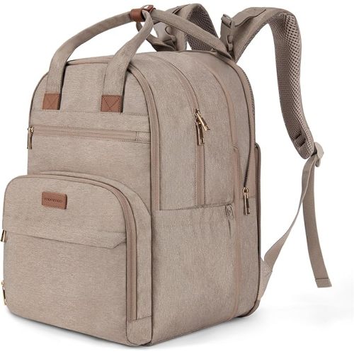 mommore Diaper Bag Backpack, Large Diaper Bag Expandable for 2 Kids/Twins, Durable Baby Bag with Changing Pad, Water Resistant Travel Diaper Backpack for Mom Dad