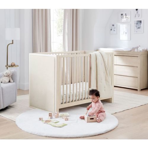 Machine Washable Faux Fur Nursery Round Rug