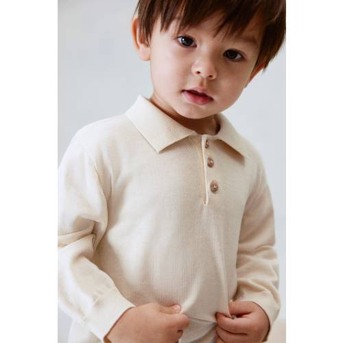 SILK-BLEND POLO SWEATER