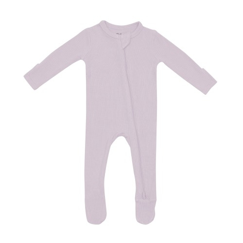 Ribbed Zipper Footie in Wisteria 3-6 Months