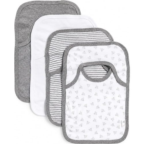 Burt’s Bees Baby Unisex Baby Bibs, Lap-Shoulder Drool Cloths, 100% Organic Cotton with Absorbent Terry Towel Backing Bibs